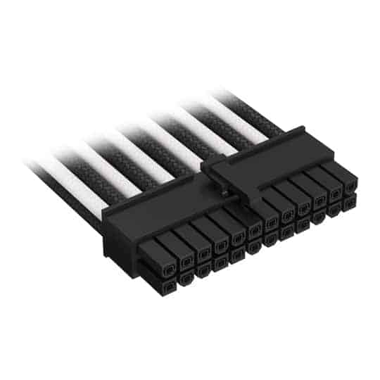 (image for) Corsair Premium Black/White Individually Sleeved 24-Pin Type-5 ATX PSU Cable